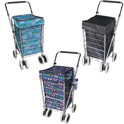 £39.95 • Buy 6 Wheels Foldable Caged Shopping Trolley Travel Cart Grocery Market Laundry Bag