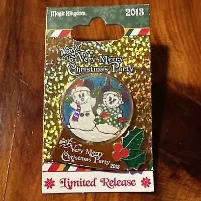 Mickeys Very Merry Christmas Party Pin 2013 LR NEW Mickey & Minnie Snow Globe • $18