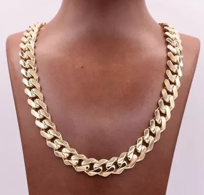 13mm Mens Miami Cuban Royal Link Chain Necklace Box Clasp Real 10K Yellow Gold • $2916.63