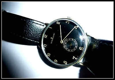 Marvin Mens Military Wristwatch - Black Face 33mm - Very Nice - Cal 510 • £175