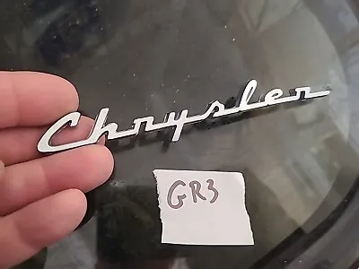 Vintage 1950's Chrysler 5 15/16  X 5/8  Metal Emblem Script Oem Mopar Bin Gr3 • $40