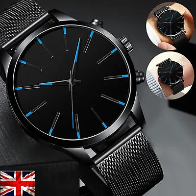 Mens Military Stainless Steel Date Quartz Analog Army Casual Sport Wrist Watches • £5.90