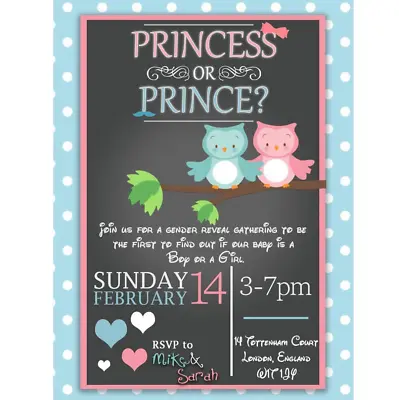 Gender Reveal Invitation Baby Shower Boy Or Girl • £4.49