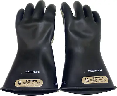 New Salisbury Rubber Low Voltage Electrical Gloves Size 10 Class 00 Type 1 Black • $29.91