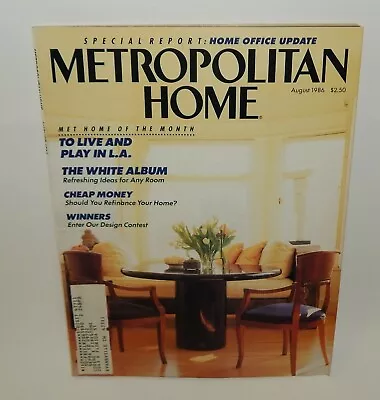 Metropolitan Home Magazine Aug 1986 - Ancient Temples Turned Into Homes & More • $14.99