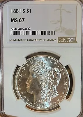 1881-S PQ+ Looks MS68! NGC MS67 Morgan Silver Dollar • $1195