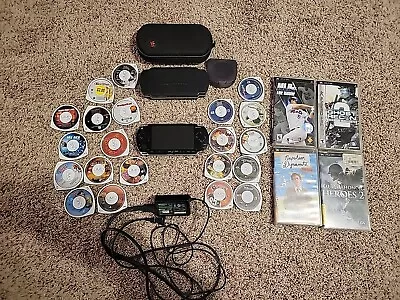 PSP Lot Bundle 1 Psp Console With 12 Movies 13 Games And 2 Cases • $51