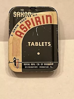 Vintage Saxon Aspirin Medicine Tin • $9.99