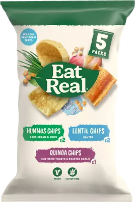 Eat Real Hummus Lentil & Quinoa Chips Multipack (2x25g3x22g) - Pack Of 6 • £33.55