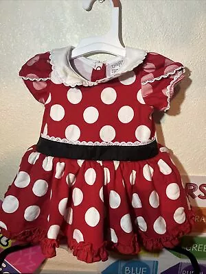 Disney Baby Minnie Mouse Infant Girl 6-9 Months Dress Red Black • $6