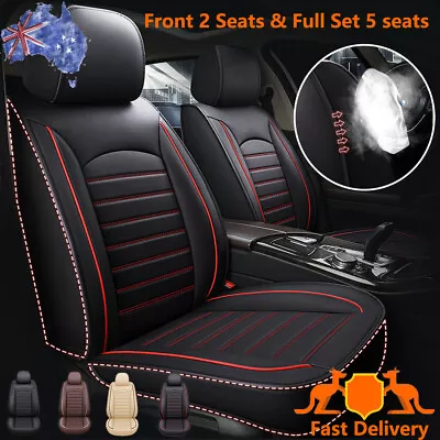 Car Seat Covers PU Leather Full Set Universal SUV Truck Sedan Front Rear Cushion • $157.69