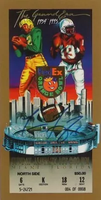 Tommie Frazier Autographed 1995 Orange Bowl Reprint Ticket Lot (2) PSA DNA Holo! • $89