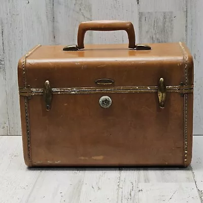 Samsonite Vintage Brown Leather Train Case 1940s • $19.97