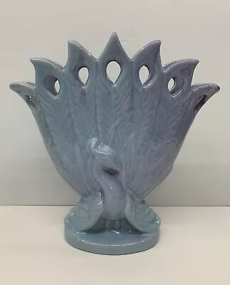 Royal Haeger Purplish Blue Peacock Vase 10” X 10” USA • $26.99