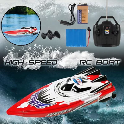 2.4GHz RC Boat Electric Racing Boat High Speed Boat Toy 15km/h Racing Ship Gift • $28.90