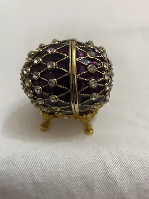 Atlas Editions Very Collectable’Milky Way’Faberge Enamelled Trinket Box & Stand • £10