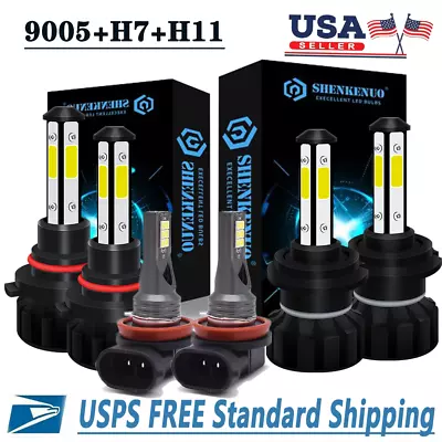 For Ford Fusion 2006 2007 2008-2015 2016 LED Headlight Hi-Lo+Fog Light Bulbs 6x • $34.95