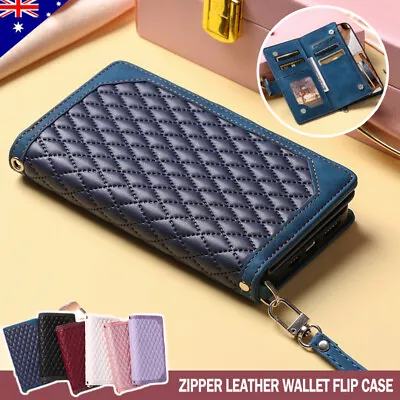 $19.99 • Buy For Samsung S23 S22 S21 S20 Ultra S10 Plus Zipper Case Leather Wallet Flip Cover