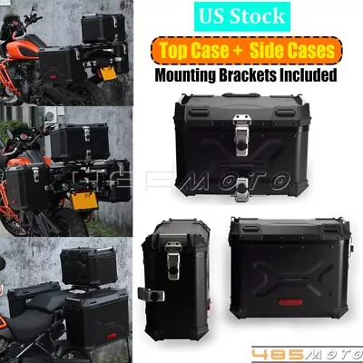 3X Top Side Case Hard Shell Trunk Saddlebag Luggage Case For Harley Pan America • $1249.99