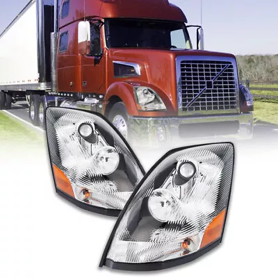 For Volvo VNL 2004-2017 Semi Truck Chrome Projector Halogen Headlight Left+Right • $218.99