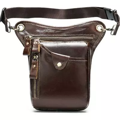 Genuine Leather Men Fanny Pack Waist Bag Drop Leg Bag Waist Belt Thigh Pack • $35.20