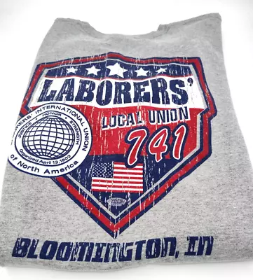 Bayside Liuna Laborer's Local Union 741 T-shirt Gray Short Sleeve Shirt Large • $16.40