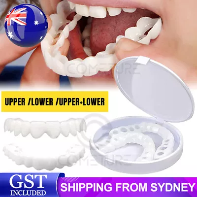 Snap On Bottom /Upper Lower False Teeth Dental Veneers Dentures Fake Tooth Smile • $7.95