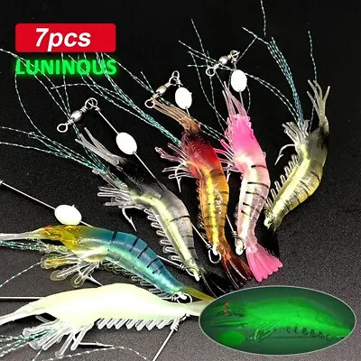 7 X Soft Plastic Fishing Lures Tackle Prawn Shrimp Flathead Bream Cod Bass Lure • $9.99