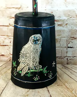 $87.99 • Buy Vtg HandMade Wood Butter Churn Hand Painted Owl MCM Farmhouse Country Decor