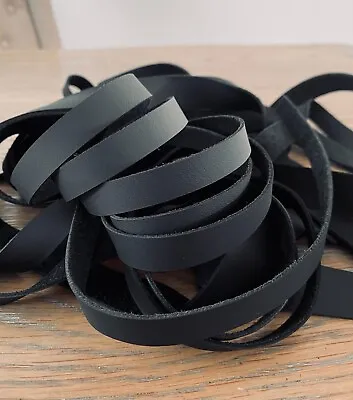 200 Cm Long Black Leather Strap Strip 1.3-1.5mm Thickness Matte Finish • £5.60