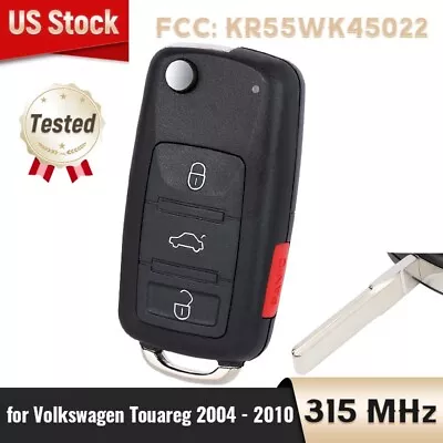 For Volkswagen Touareg - 2004 - 2010 Flip Remote Key Fob KR55WK45022 315MHz ID46 • $14.98