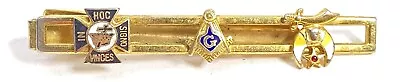 VINTAGE Masonic Knights Templar  IN HOC SIGNO VINCES  Tie Clip Gold Tone • $20