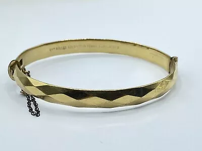 Beautiful Vintage 9ct Rolled Gold Diamond Cut Bangle (J105) 18.9 Grams • £40