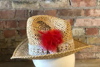 VTG Bailey New West U-Rollit Straw Cowboy Hat - Size 6 7/8 • $30