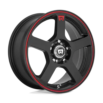 Motegi MR116 FS5 17x7 4x100/4x114.3 40mm Matte Black Red Racing Stripe Wheel • $158.31