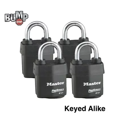 Master Lock Pro Series - (4) High Security Padlocks Keyed Alike 6121NKA-4  • $89.21