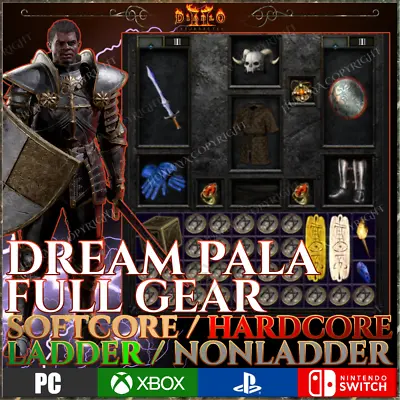 ✅ Dream Paladin Full Set ✅ Pc Ps4 Ps5 Xbox Switch ✅ D2r Diablo 2 Resurrected • $99.99