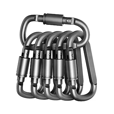 £6.95 • Buy 6X Heavy Duty Carabiner Clip Hook D-Ring Screw Lock Outdoor Rock Buckle Ku
