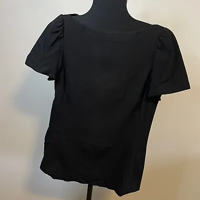 Ralph Lauren Black Label Sz 12 Puff Sleeve Short Sleeve Top *FLAW • $7.95