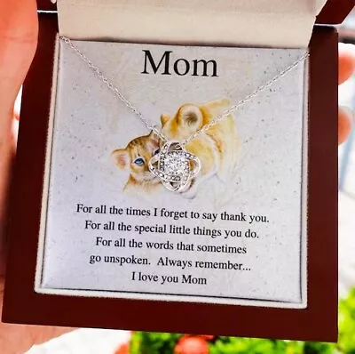 Mother's Day Gifts To My Mom Lion Necklace Love Knot Necklace For Mom With Box • $19.99