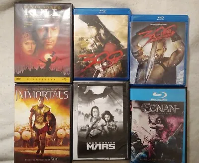 300 Rise Of An Empire Conan Immortals Kull & John Carter From Mars 6 DVDS! • $11