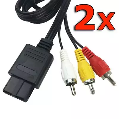 2x Audio Video GC RCA AV Cable For Super Nintendo Original N64 Gamecube SNES • $6.75