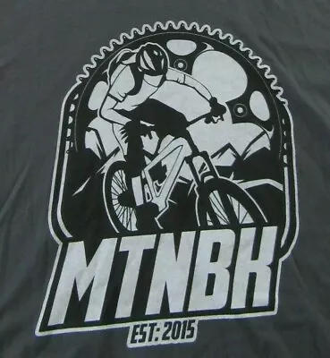 MTNBK Est. 2015 Mountain Bike Trail Riding All Terrain Biking Gray T Shirt Sz M • $26.99