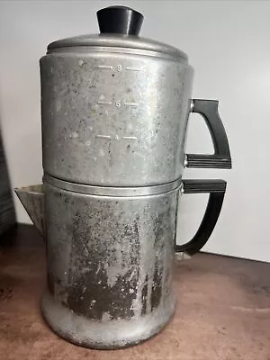 Vintage Wearever Aluminum Coffee Pot 3048 Bakelite Handles 8 Cup Alcoa • $38.25