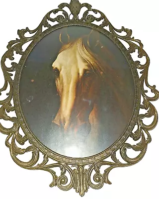 Vintage Made In Italy Large 16.5  Metal Ornate Frame Horse • $20