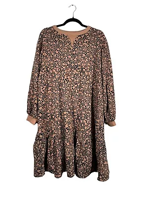 Anyday John Lewis Sweater Dress Size Large Brown Animal Print • $18.50