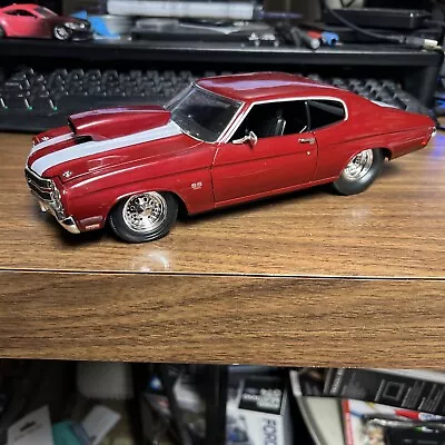 Welly 1970 Chevelle Pro Street Chevy Chevelle 1 18 Scale Diecast Model Car Red • $65