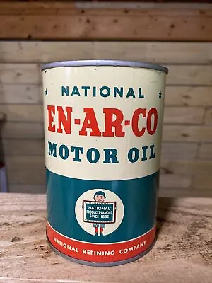 National En - Ar - Co Enarco 1 Qt Empty Metal Motor Oil Can Quart • $125
