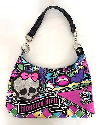 Monster High Girls Purse Handbag Black Pink Glitter Skull 2013 Mattel  • $4.49