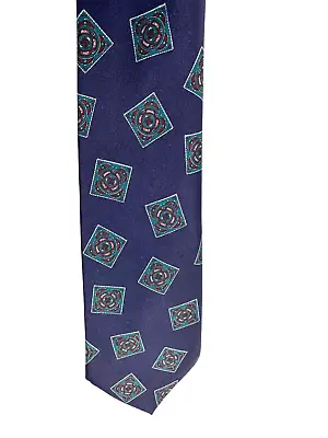 Milano All Silk Necktie Mens Tie Blue Green (i) • $5.99